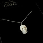 Sterling Silver Mother Of Pearl Skull Necklace