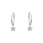 Sterling Silver Star Light Hoops