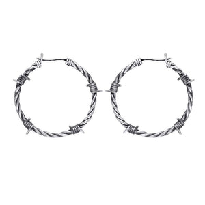Sterling Silver Barbed Wire Hoops 30mm