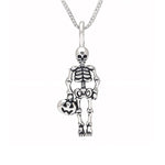 Sterling Silver Trick or Treat Skeleton Necklace