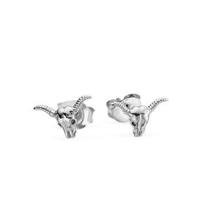 Sterling Silver Rodeo Skull Studs