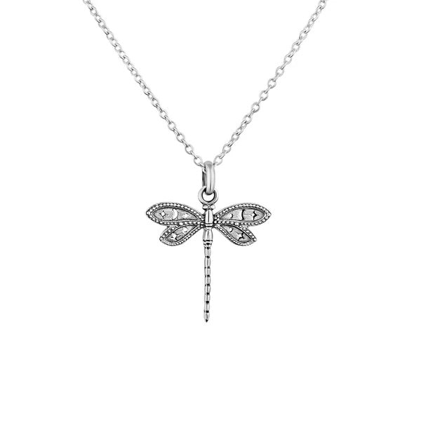 Sterling Silver Celestial Dragonfly Necklace