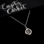 Sterling Silver Crescent Moon Wax Seal Necklace