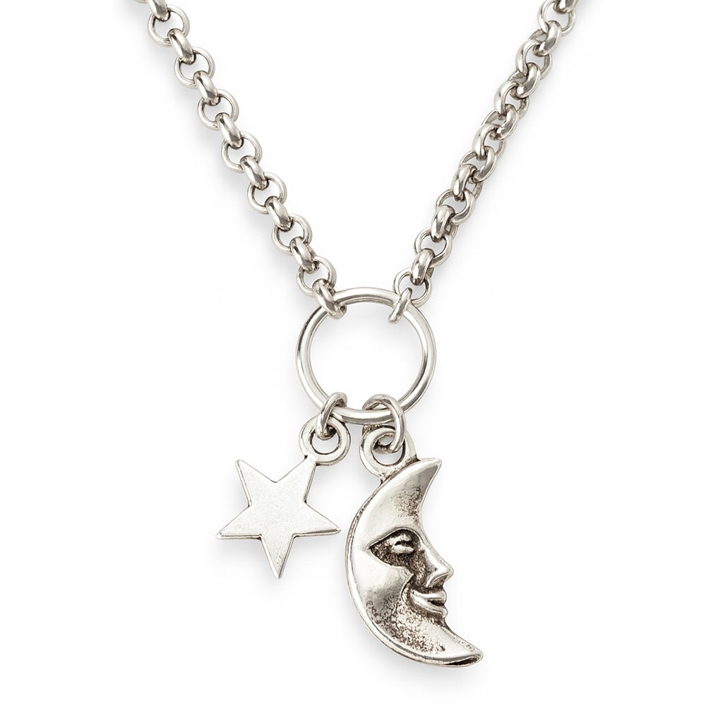 Whimsical Moon & Star Necklace