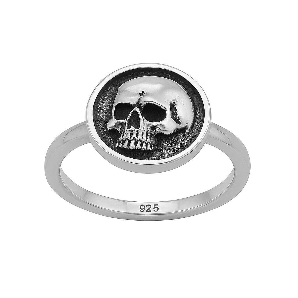 Sterling Silver Shadow Box Skull Ring