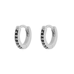 Sterling Silver & Black Spinel Micro Huggies