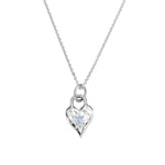 Sterling Silver Love Heart Rainbow Moonstone Necklace