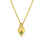 Limited Edition 18K Gold Vermeil Love Heart Green Onyx Necklace
