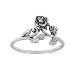Sterling Silver Fallen Roses Ring