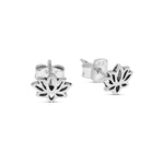 Sterling Silver Lotus Flower Studs