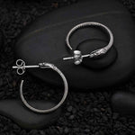 Sterling Silver Oroborus Hoops