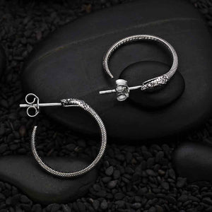 Sterling Silver Ouroboros Hoops