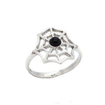 Sterling Silver & Black Onyx Spiders Web Ring.