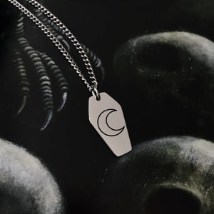 Crescent Moon Casket Necklace