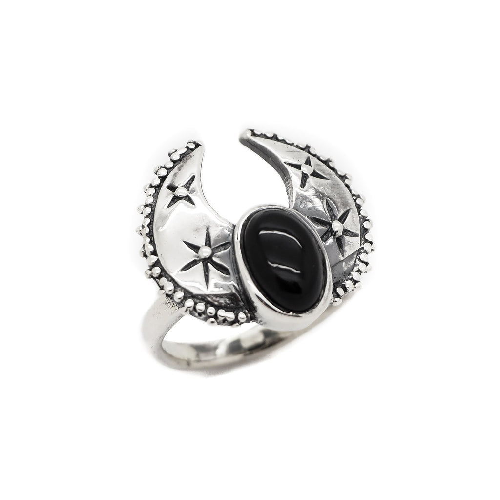 Sterling Silver & Black Onyx Harvest Moon Ring
