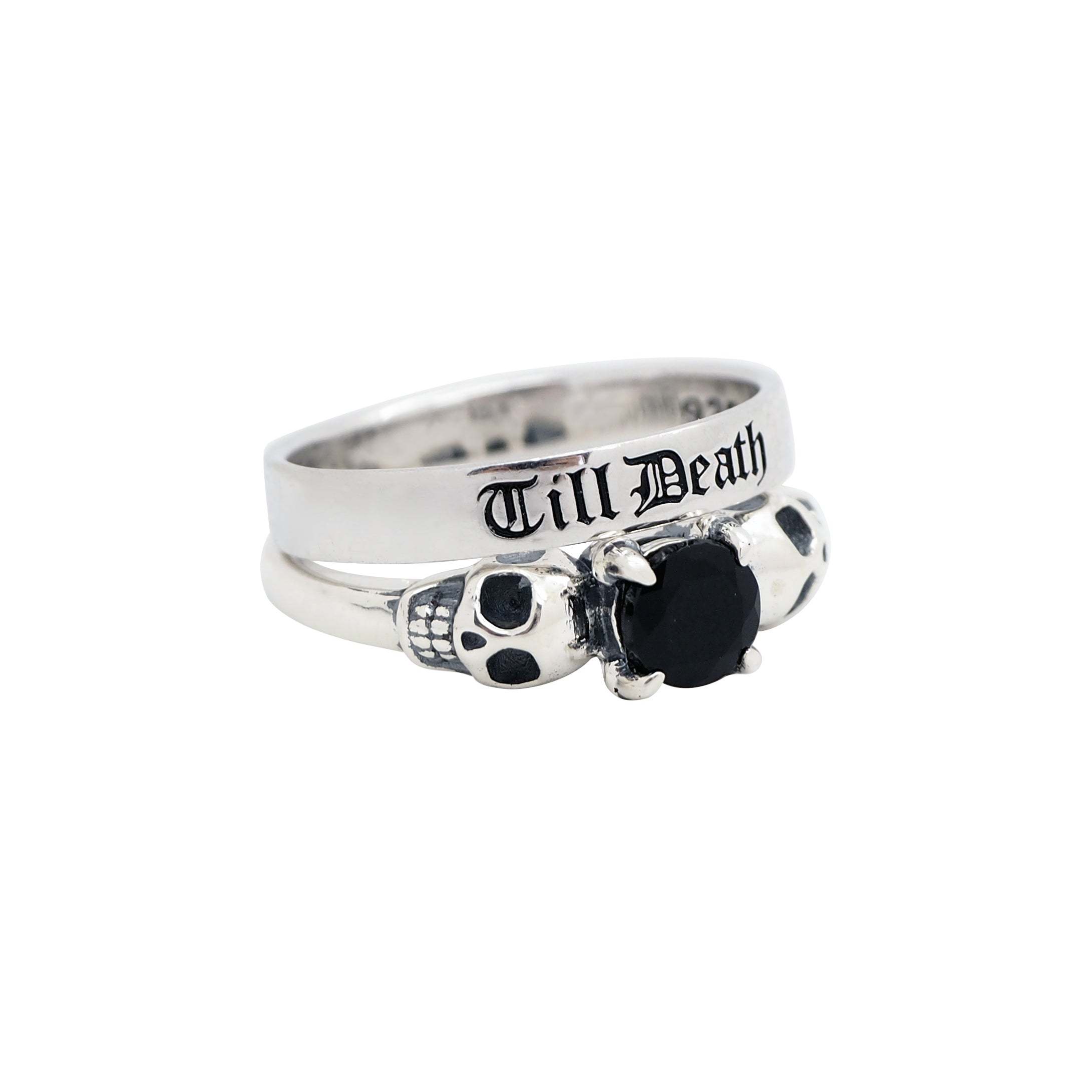 Sterling Silver & Black Onyx Till Death Ring Petite