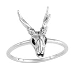 Sterling Silver Deer Skull Ring