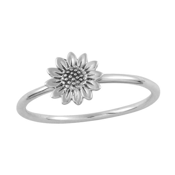 Sterling Silver Delicate Sunflower Ring
