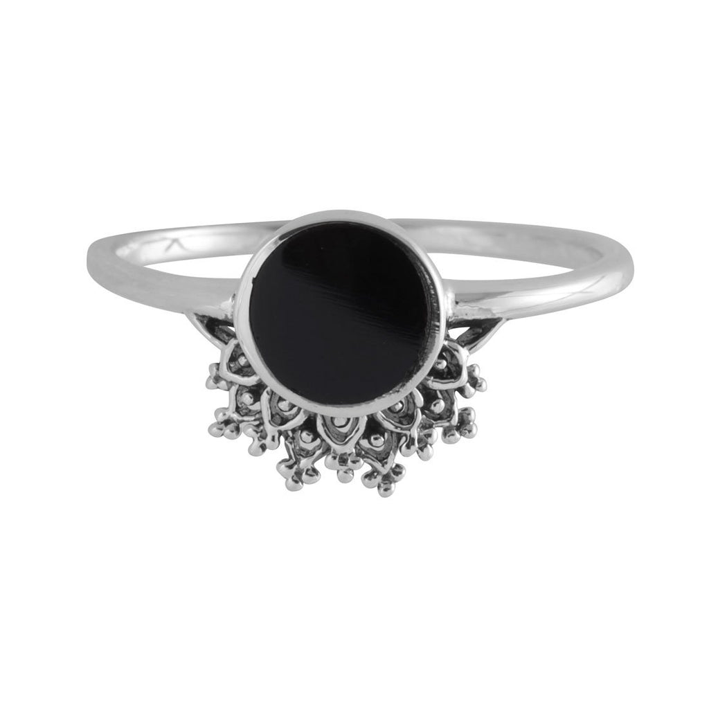 Sterling Silver Halley's Comet Onyx Ring