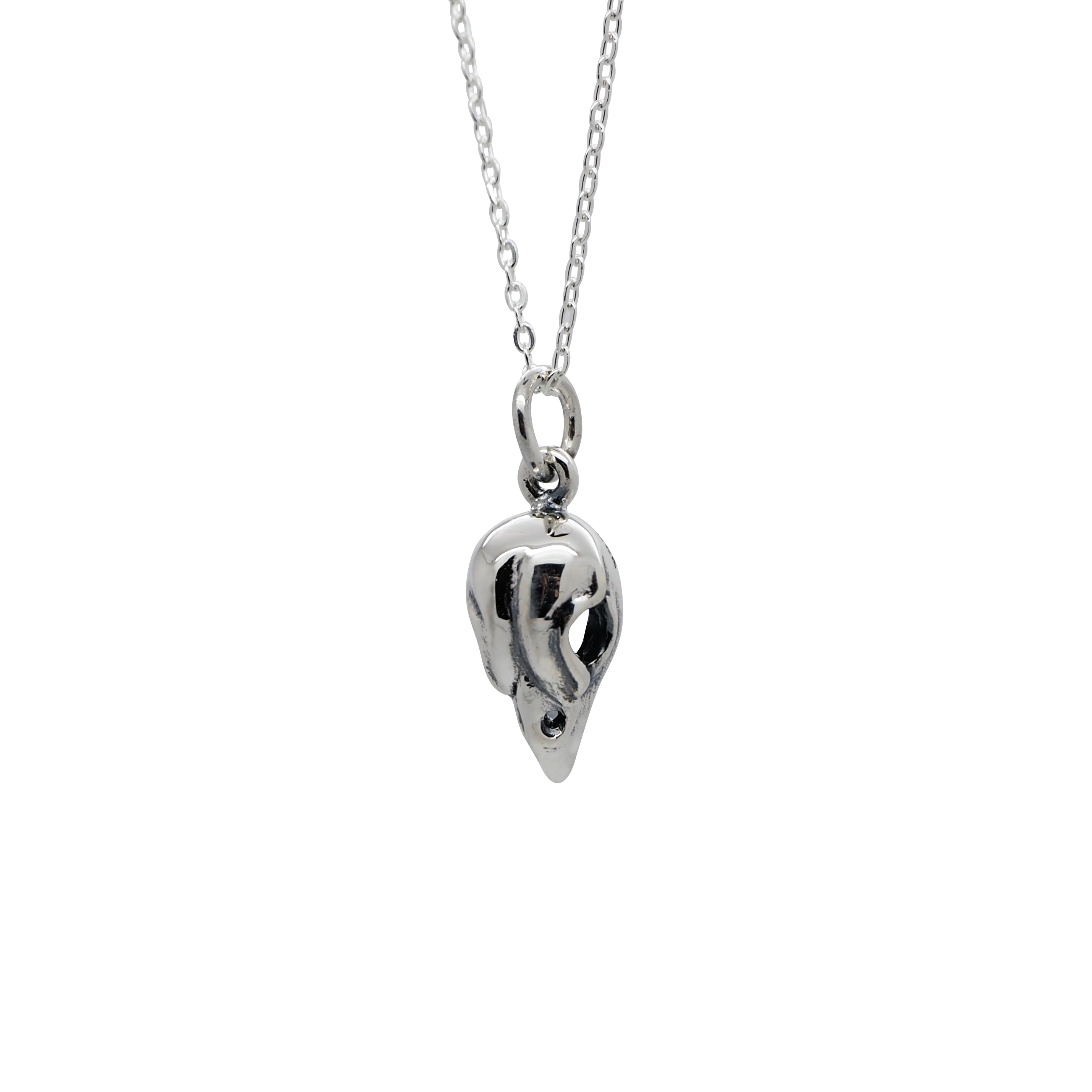 Sterling Silver Mini Bird Skull Necklace