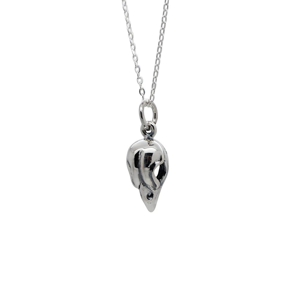 Sterling Silver Mini Bird Skull Necklace