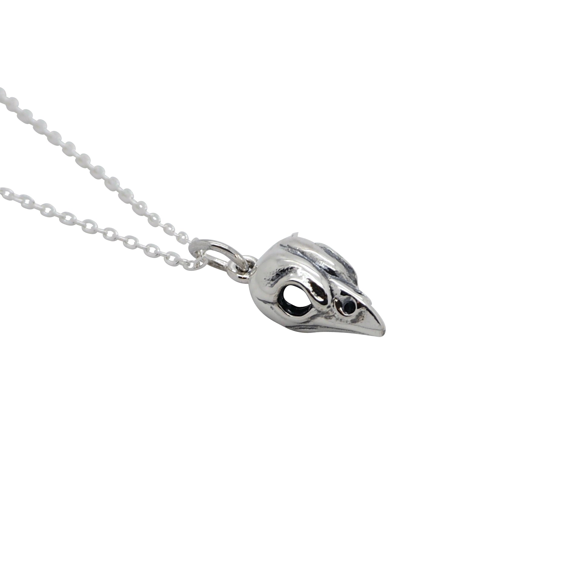 Sterling Silver Mini Bird Skull Necklace