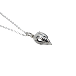 Sterling Silver Mini Bird Skull Necklace