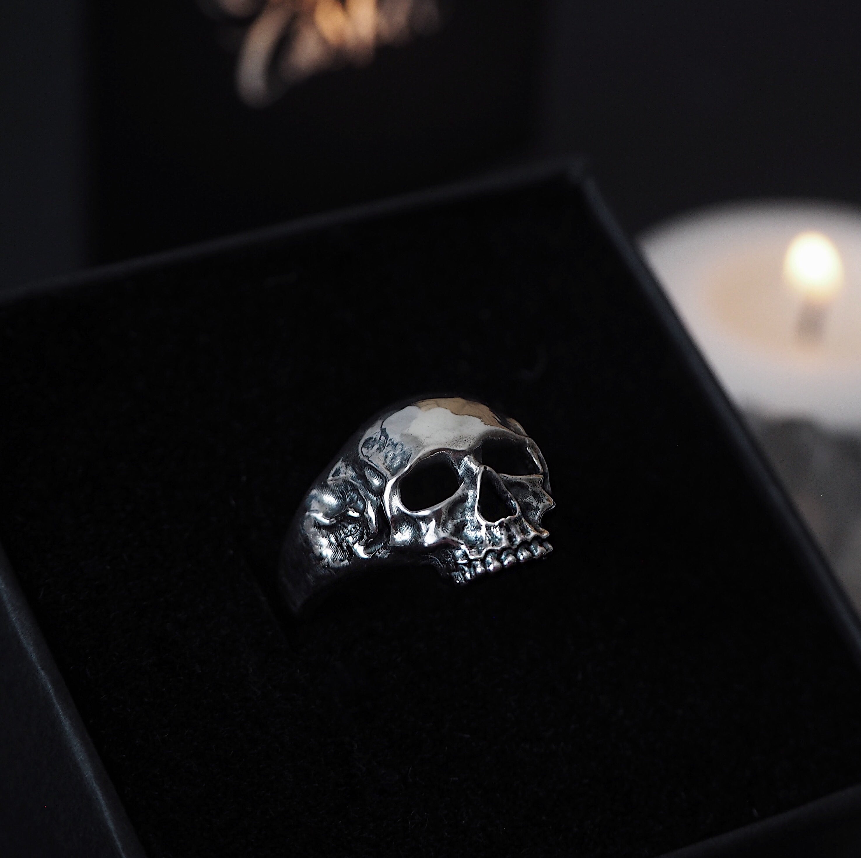 Sterling Silver Skully Ring – Empty Casket - Main Image