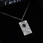 Sterling Silver The Moon Tarot Necklace