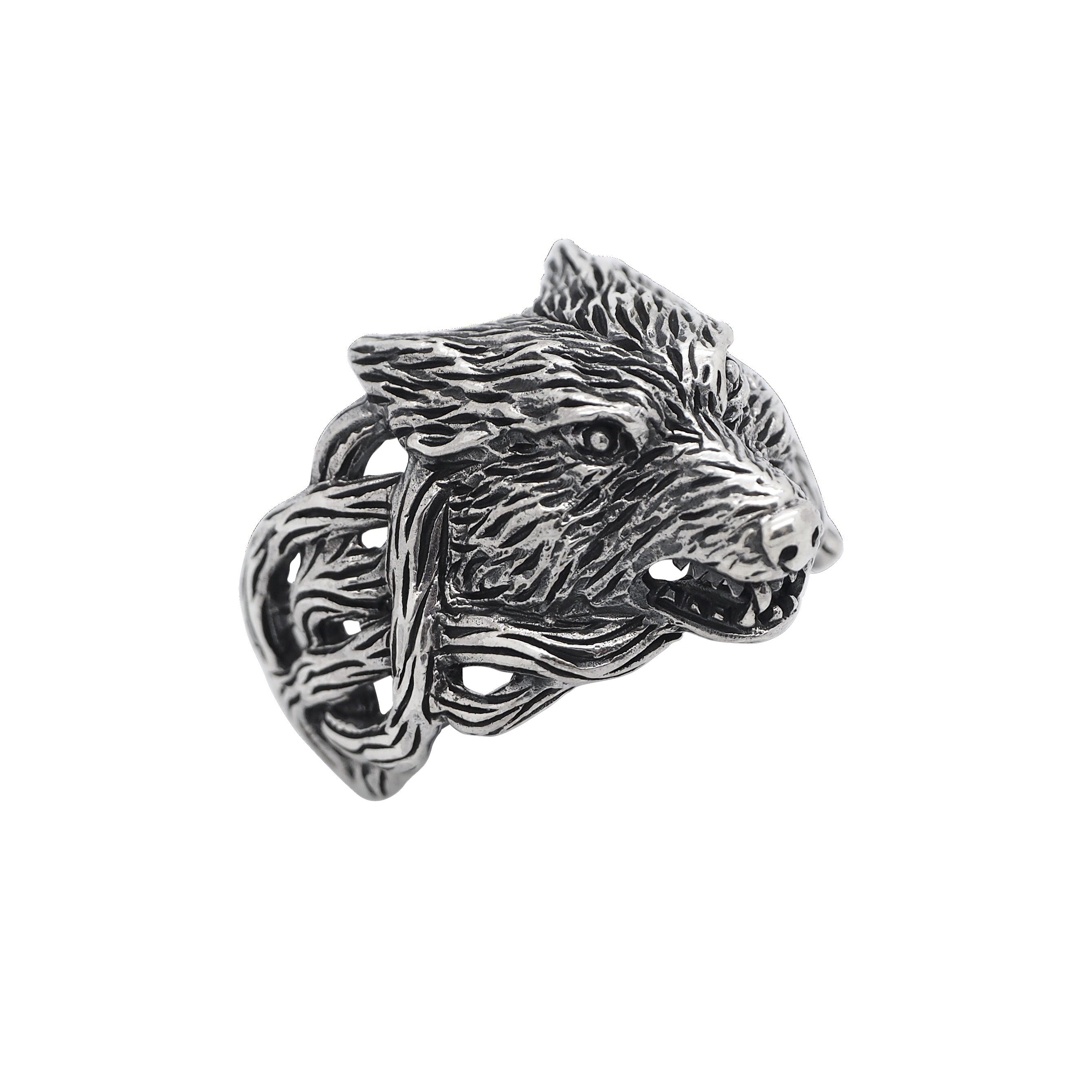 Sterling Silver Wolfs Head Ring