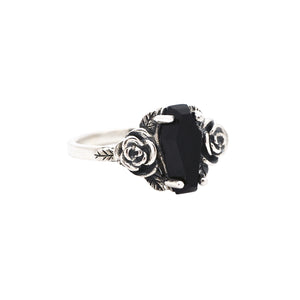 Black Onyx 'Buried Beneath The Roses' Coffin Ring