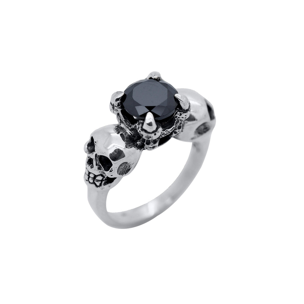 Sterling Silver & Black Onyx 'Till Death' Ring