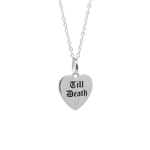 Sterling Silver Till Death Heart Necklace