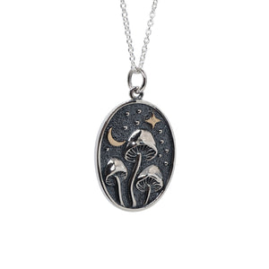 Sterling Silver Midnight Toadstools Necklace