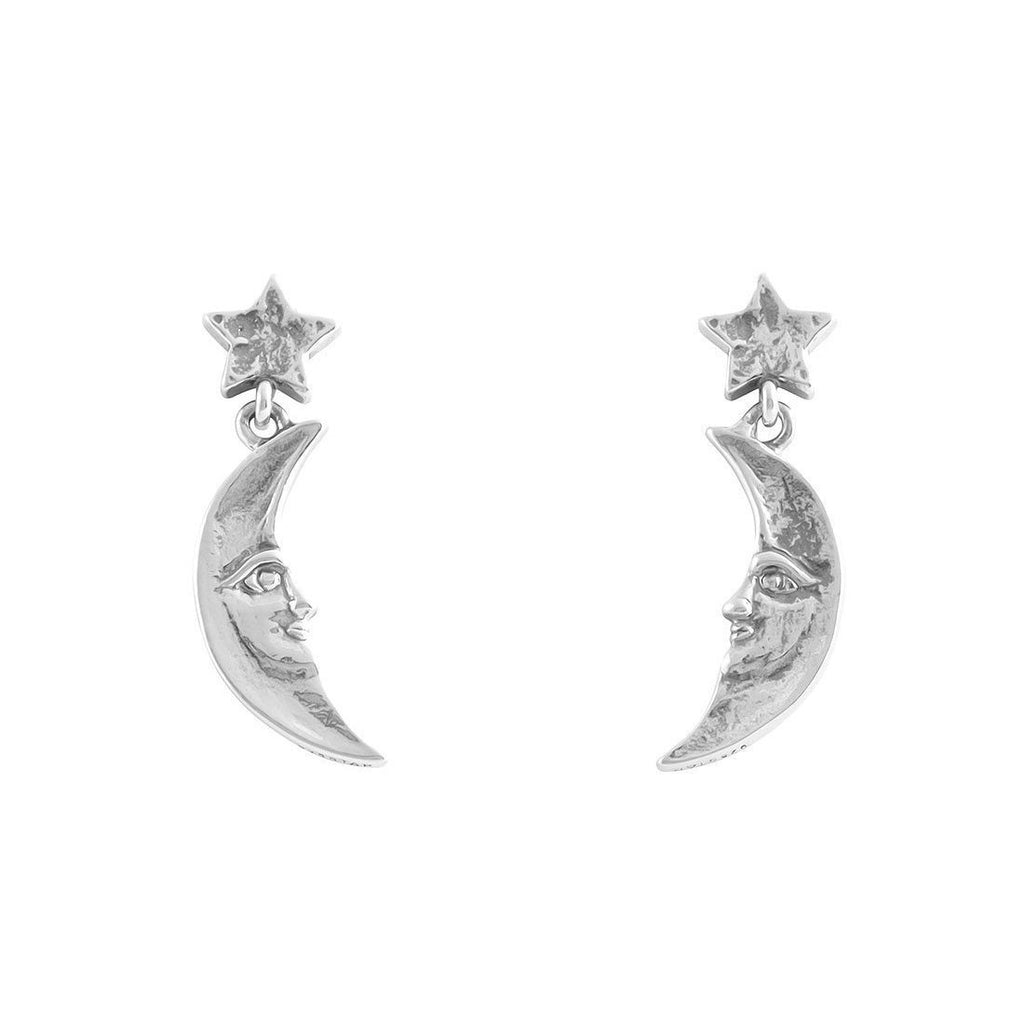 Sterling Silver Antique Moonface Studs