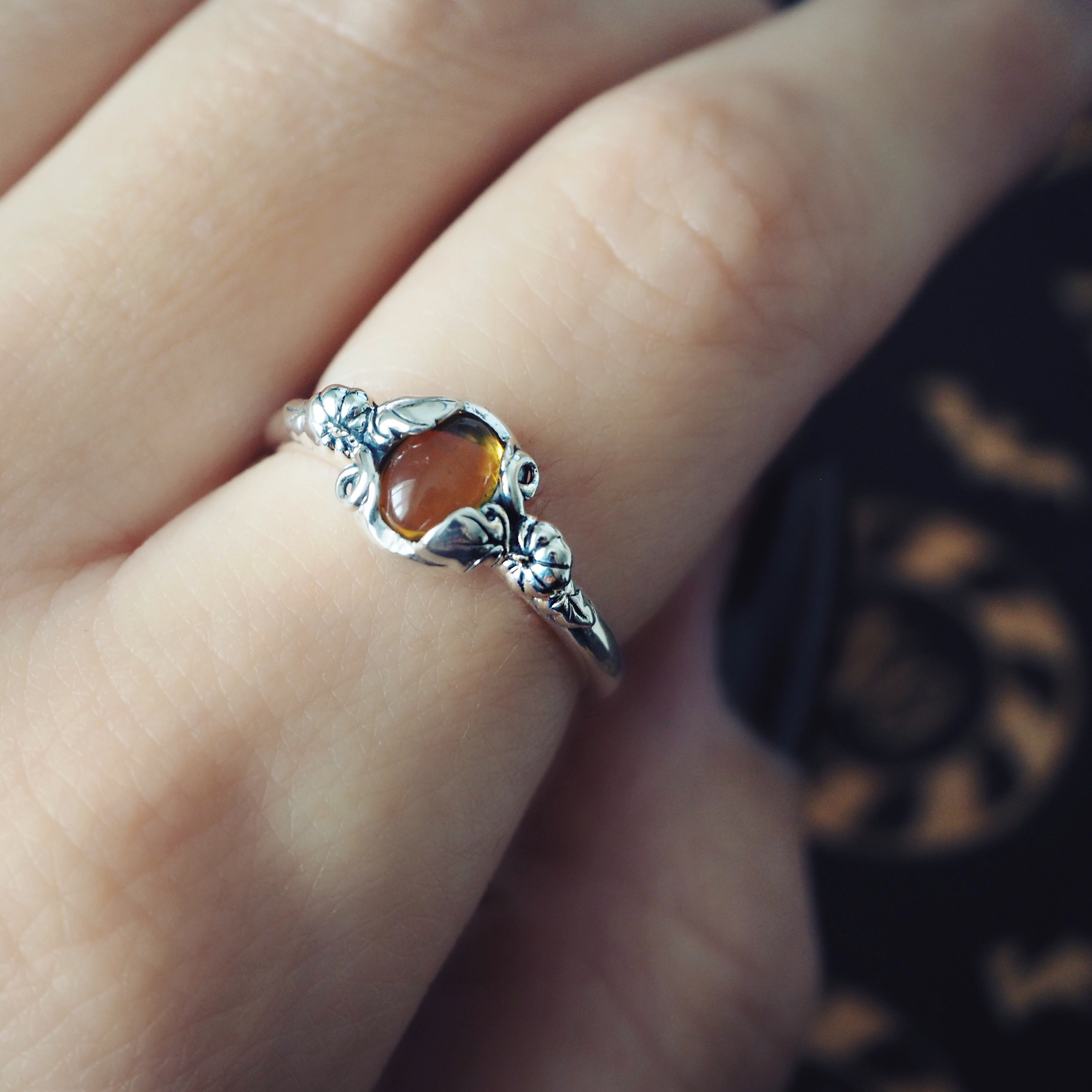 Sterling Silver Citrine Pumpkin Patch Ring