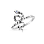 Sterling Silver Mystic Serpent Moonstone Ring