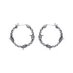 Sterling Silver Barbed Wire Hoops