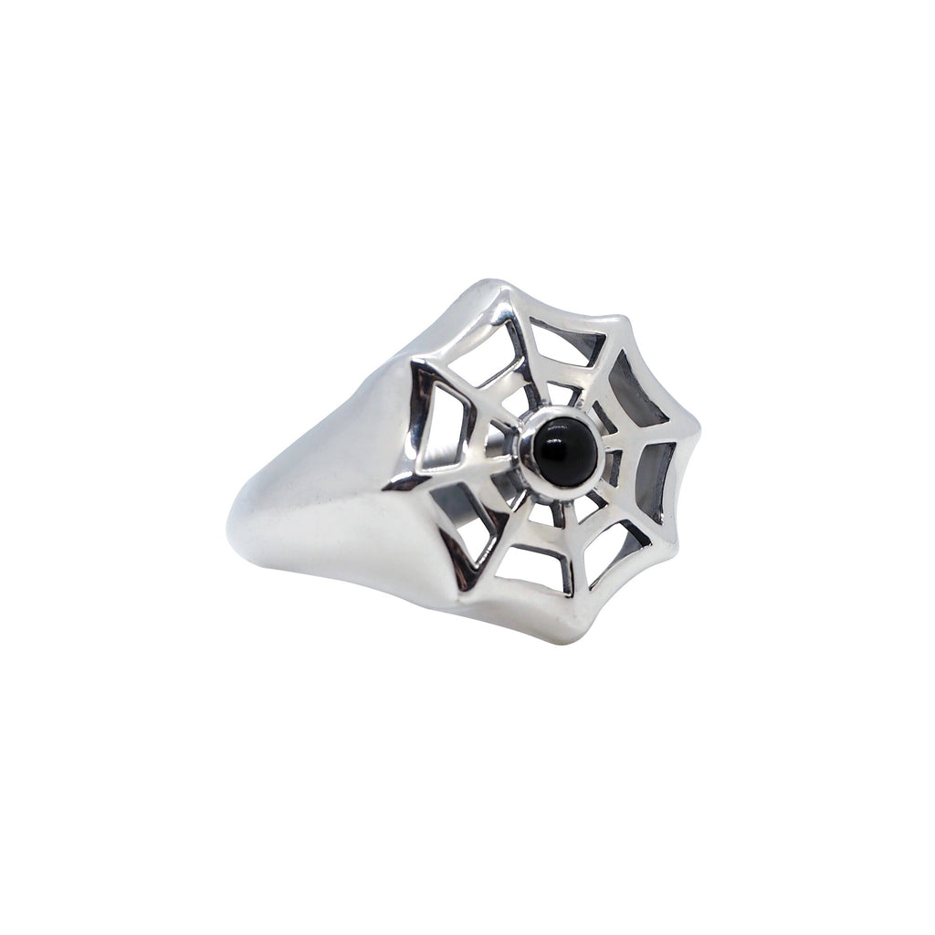 Sterling Silver & Black Onyx Cobweb Ring
