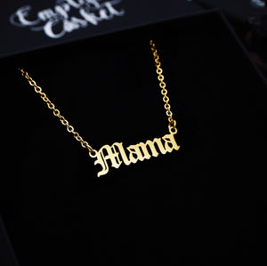 Gold ‘Mama’ Script Necklace