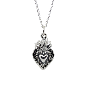 Sterling Silver Sacred Heart Necklace