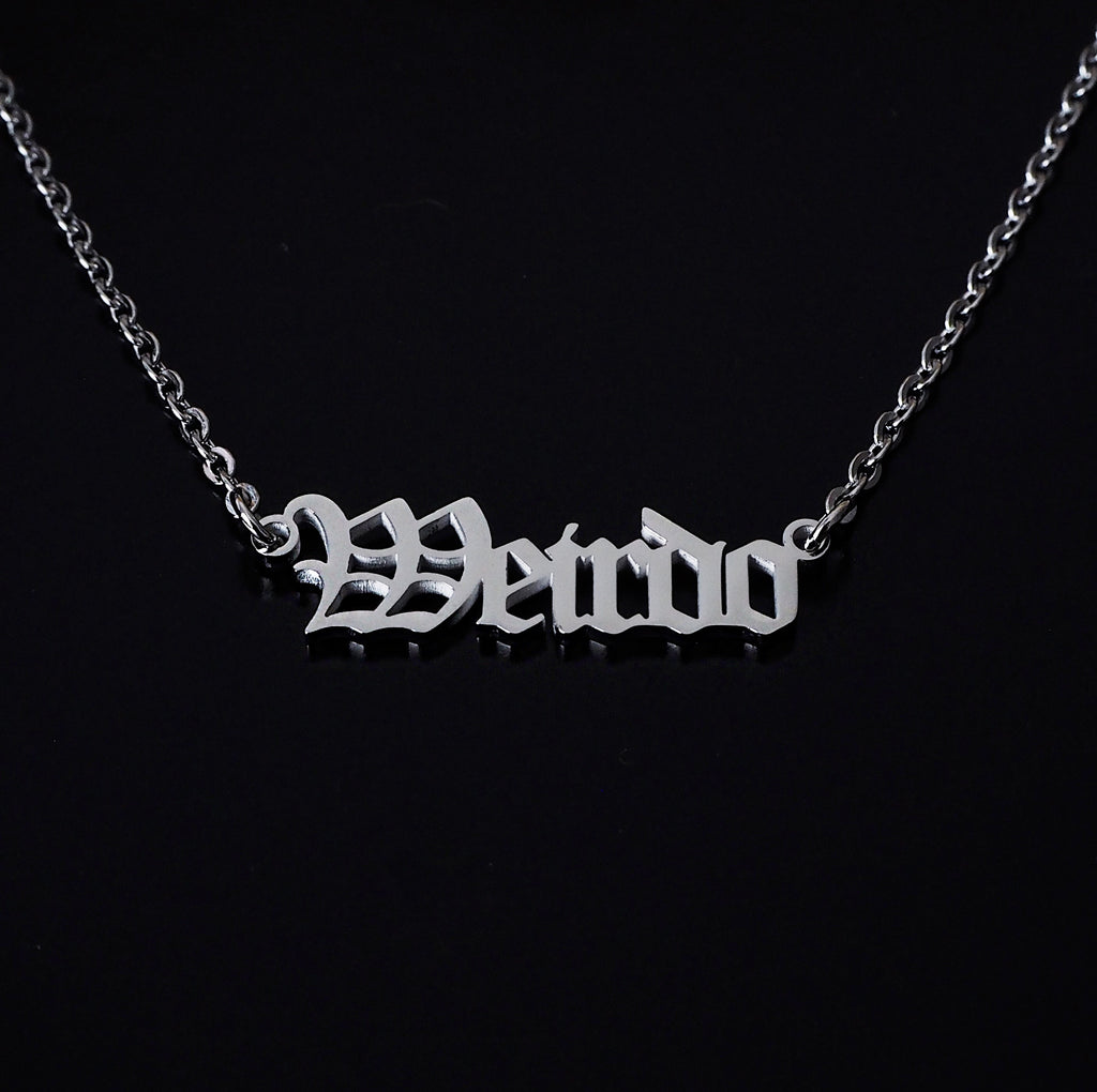 ‘Weirdo’ Script Necklace