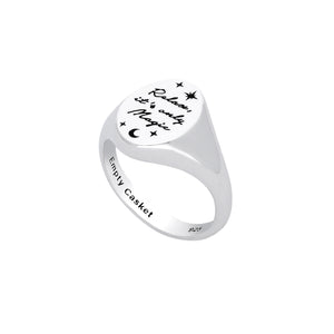 Sterling Silver 'Relax it's only magic' Signet Ring